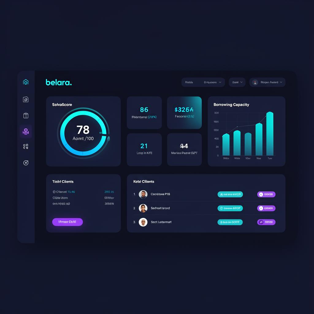 Dashboard Belara — scoring immobilier avec indicateurs financiers